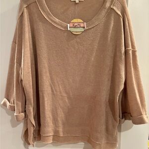 Kye Mi Women's Tan Crew Neck Sweater